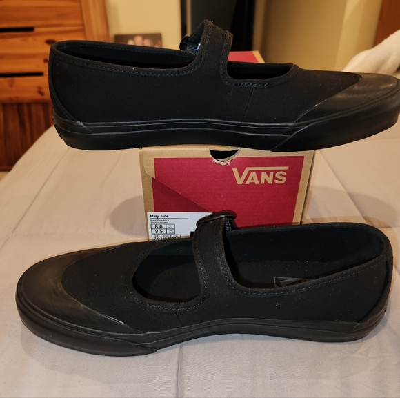 VANS Mary Jane Black Canvas - US Women's Size 9.5 - Picture 2 of 6